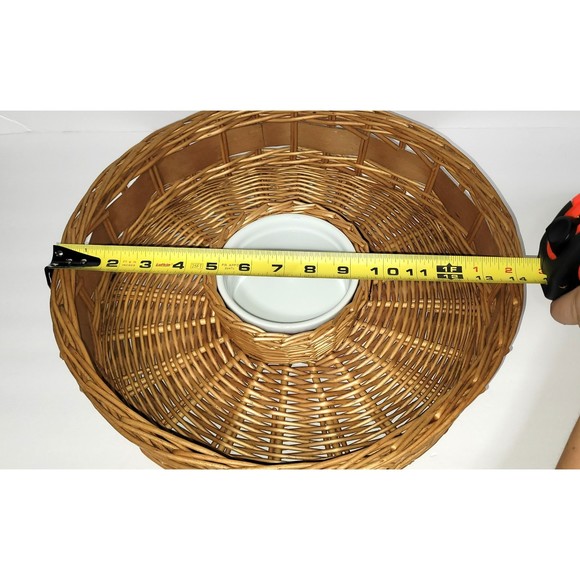 Rattan wicker chip and dip serving basket tray bowl vintage - Picture 9 of 10